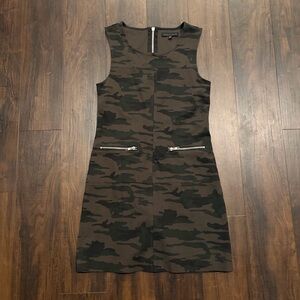 Sanctuary Mod Molly Camo Mini Shift Dress Mink Print S